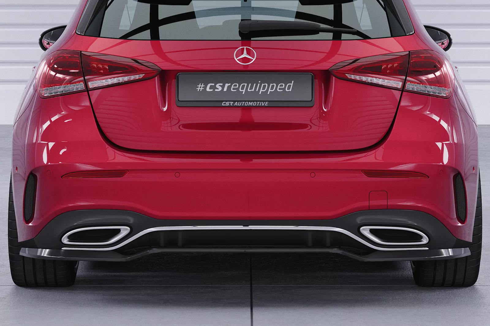 Heckansatz für Mercedes-Benz A-Klasse (W177) AMG-Line HA483 Schwarz Strukturiert