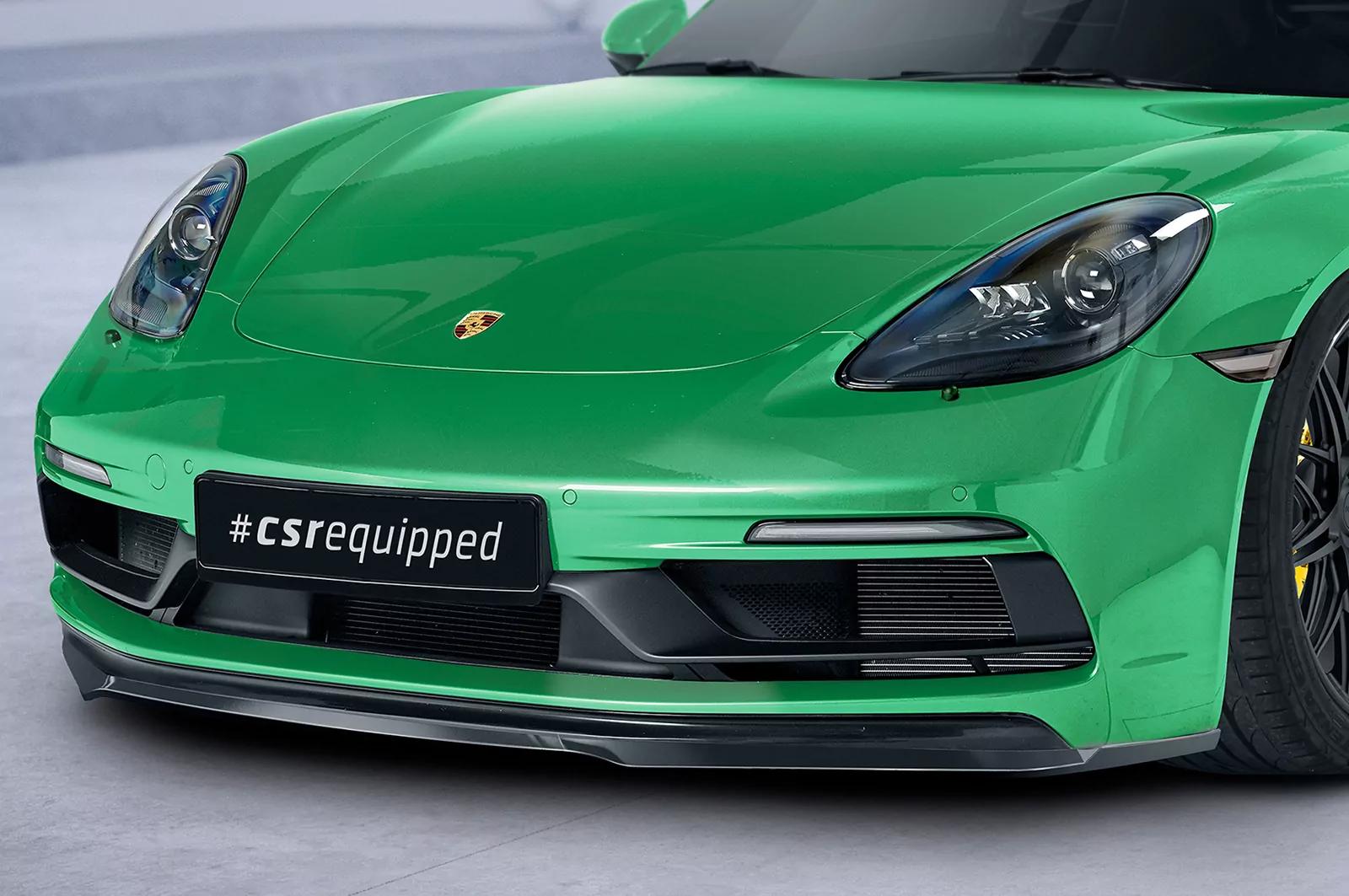 Cup-Spoilerlippe mit ABE für Porsche 718 Cayman/Boxster GTS 4.0 (982) CSL575 Schwarz Strukturiert