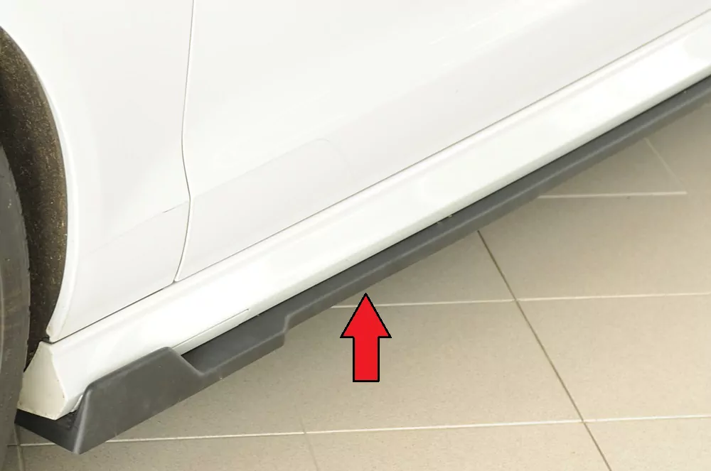 Rieger Seitenschweller links ansatz (2-tlg.) matt schwarz für Audi A6 S6 (4G/C7) Lim. 09.14- (ab Facelift)