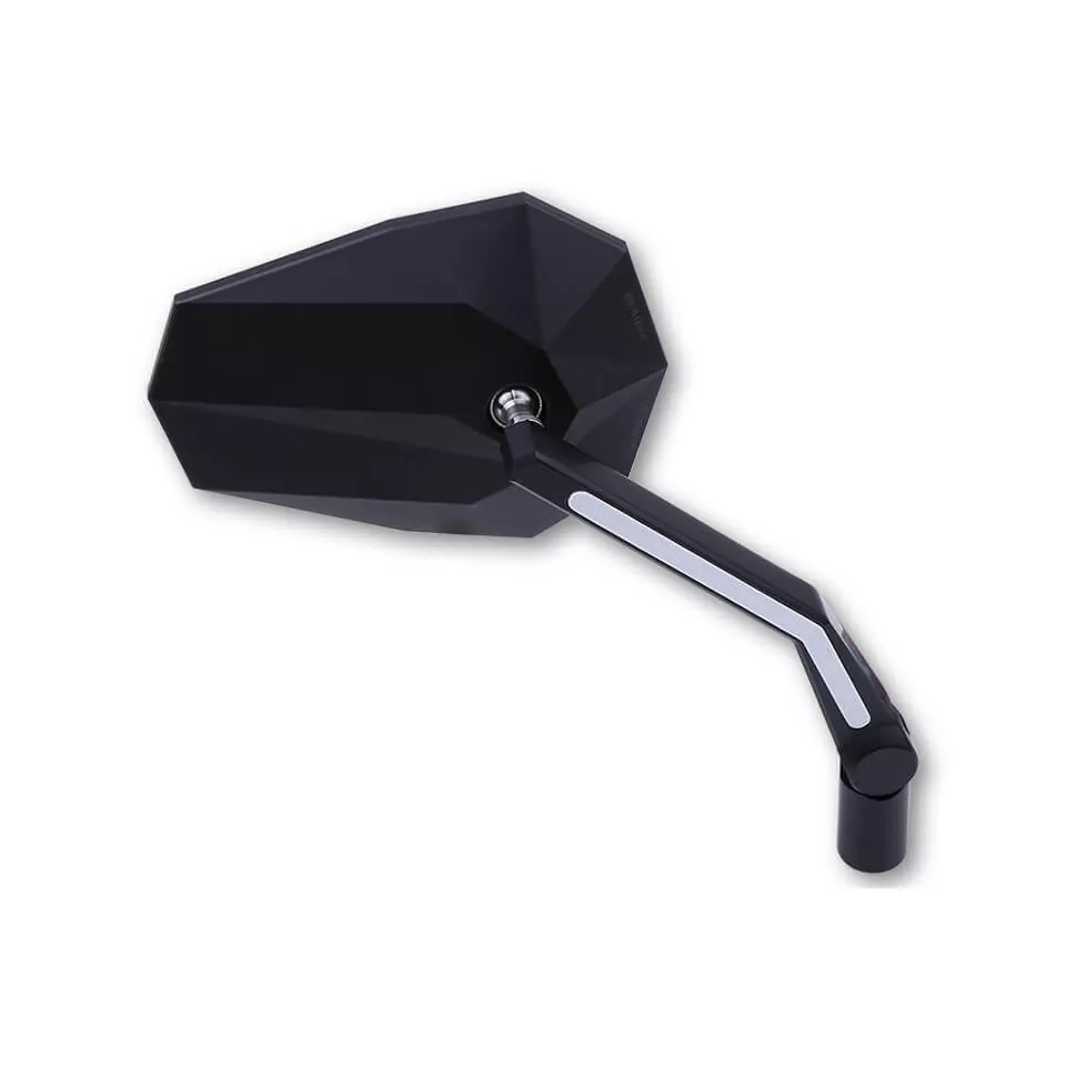 HIGHSIDER pro Handlebar Mirror Stealth -X3 Black With LED Position Light (Pair)