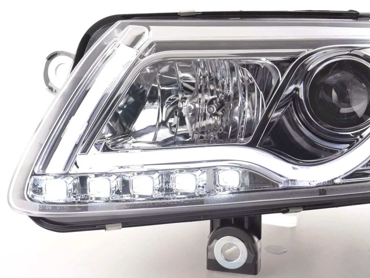 Scheinwerfer Set Daylight LED Tagfahrlicht Audi A6 Typ 4F  04-08 chrom