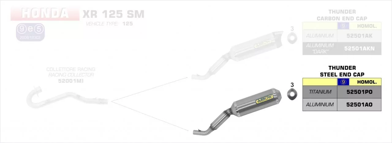 Arrow Off-Road Thunder Alluminium Honda XR 125 L/XR 125 R/SM 04-15