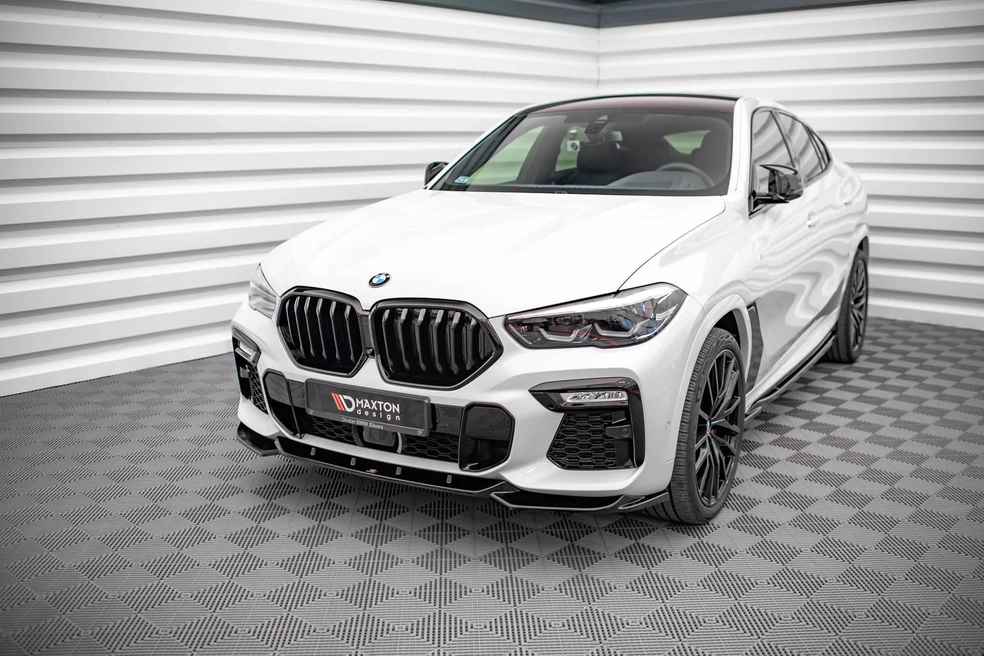 Front Ansatz V.1 Für BMW X6 M-Paket G06 Schwarz Hochglanz