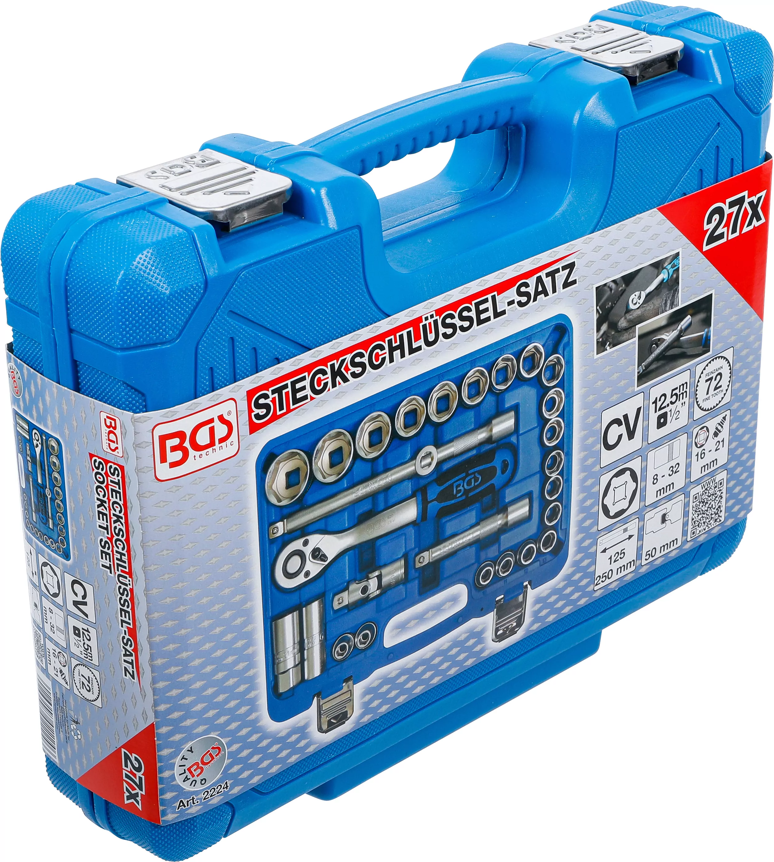 Steckschlüssel-Satz | Antrieb 12,5 mm (1/2") | SW 8 - 32 mm | 27-tlg.