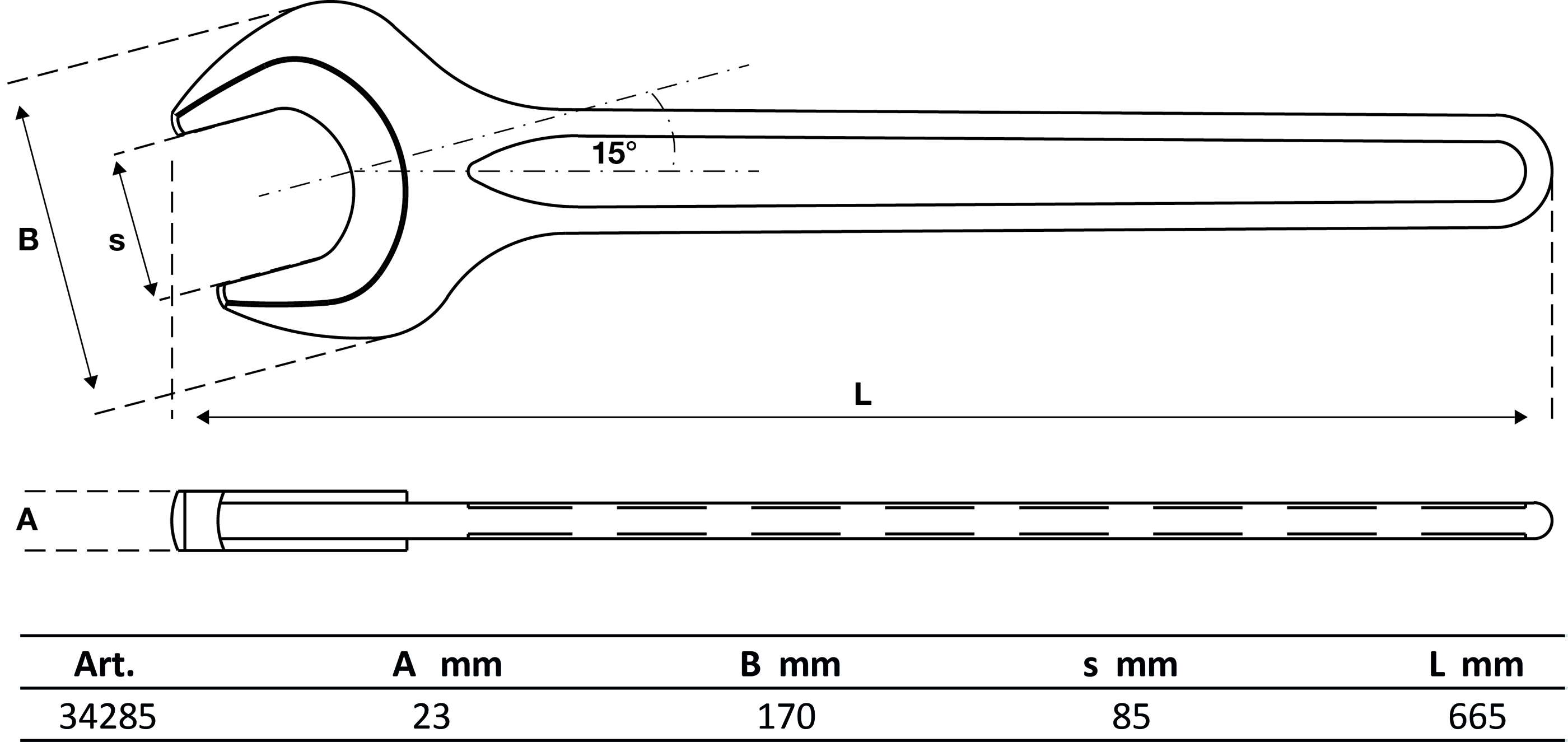Einmaulschlüssel | DIN 894 | SW 85 mm