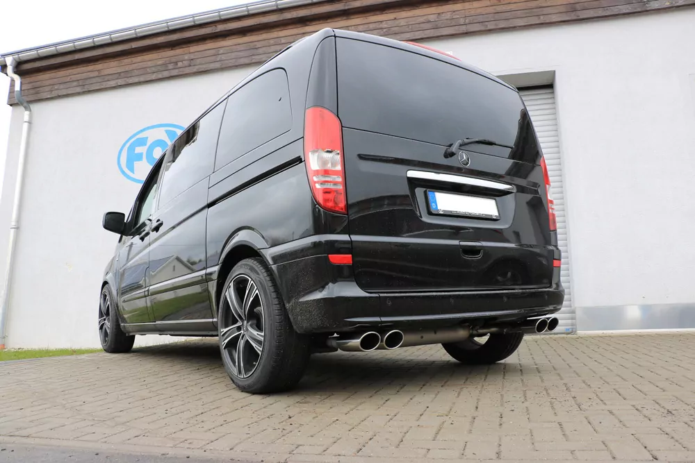 Mercedes Vito/ Viano - W639 Kompact  Endschalldämpfer quer Ausgang rechts/links inkl. Verbindungsrohr - 2x115x85 Typ 32 rechts/links