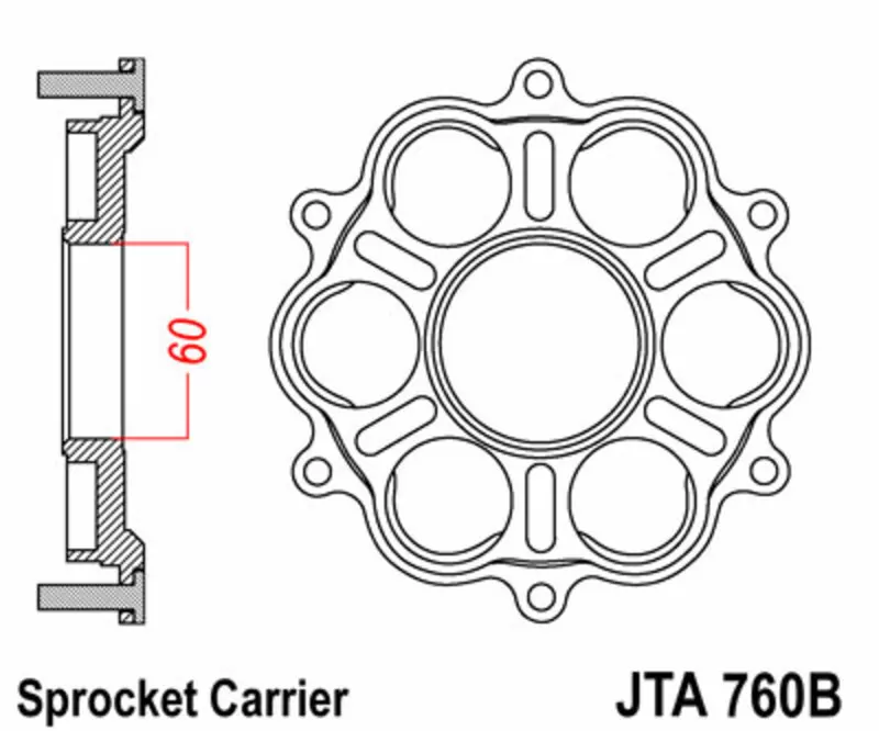 JT SPROCKETS Kettenradträger - 6 Silentblock Ducati