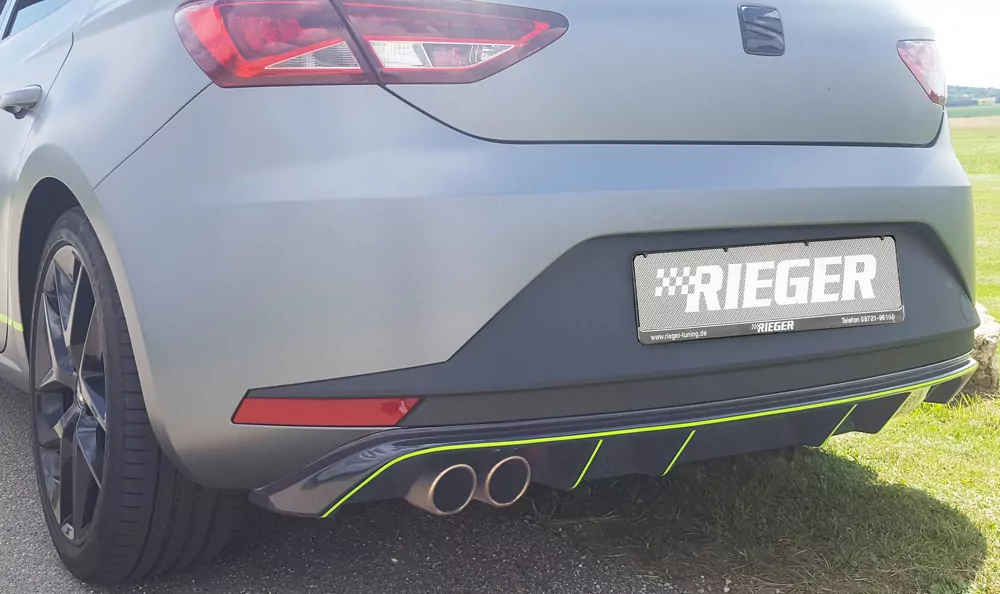 Rieger Heckeinsatz für Seat Leon FR (5F) - 3-tür. (SC) 01.13-12.16 (bis Facelift) schwarz glanz