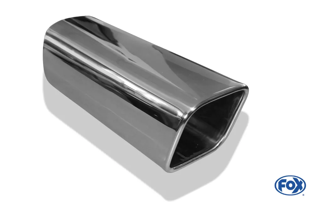 Anschweißendrohr Typ 70  110x110 mm / Länge: 300 mm  - rechteckig abgerundet / eingerollt / 15°abgeschrägt / ohne Absorber