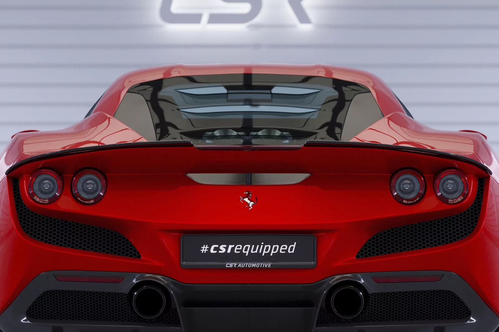 Heckflügel mit ABE für Ferrari F8 Tributo / Spider HF908 Schwarz Strukturiert