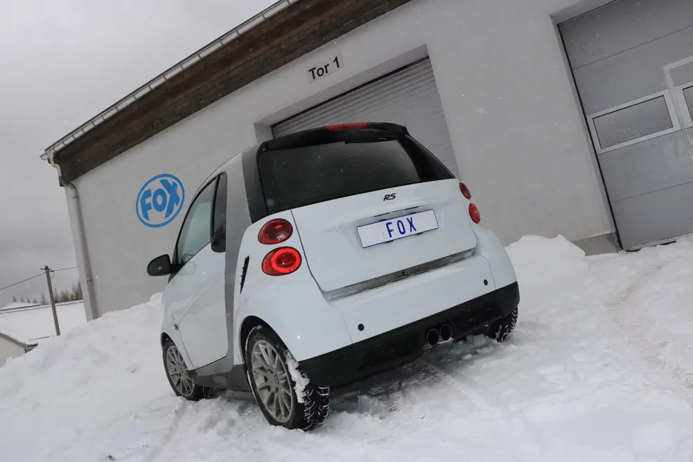 Smart Fortwo Coupe 451 mit Brabus Stoßstange  Endschalldämpfer Ausgang mittig - 2x80 Typ 14