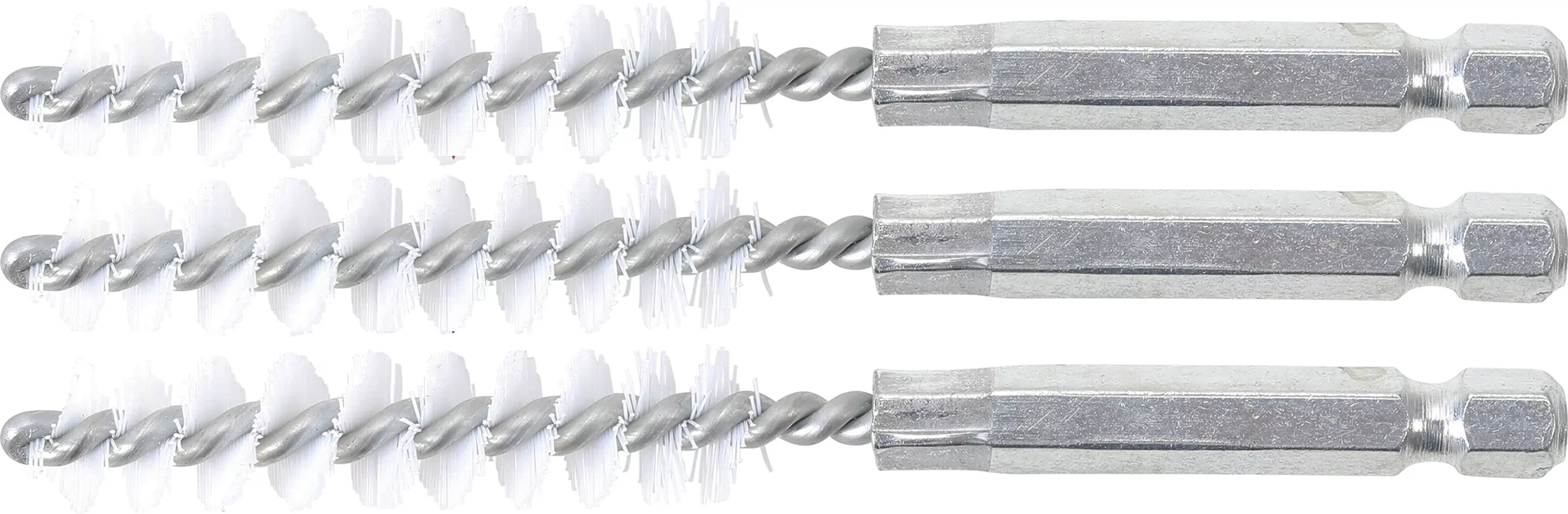 Nylonbürste | 10 mm | Antrieb Außensechskant 6,3 mm (1/4") | 3-tlg.