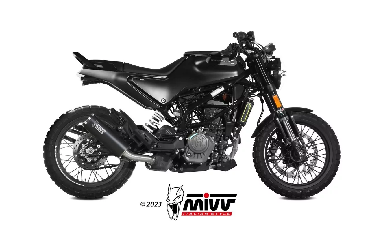 MIVV HR-1 Edelstahl Schwarz HUSQVARNA SVARTPILEN 125 21-24
