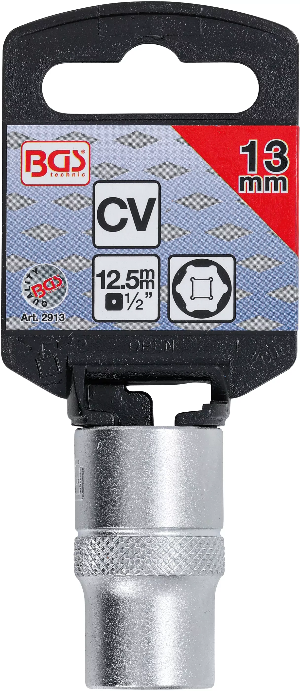 Steckschlüssel-Einsatz Sechskant | Antrieb Innenvierkant 12,5 mm (1/2") | SW 13 mm