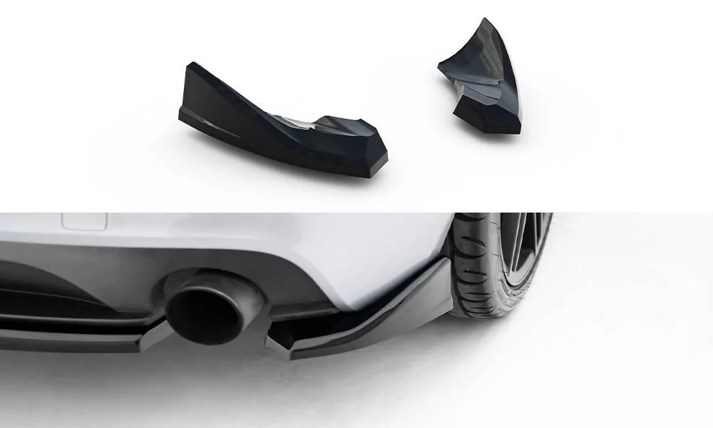 Heck Ansatz Flaps Diffusor Für Audi TT S-Line 8J Facelift Schwarz Hochglanz