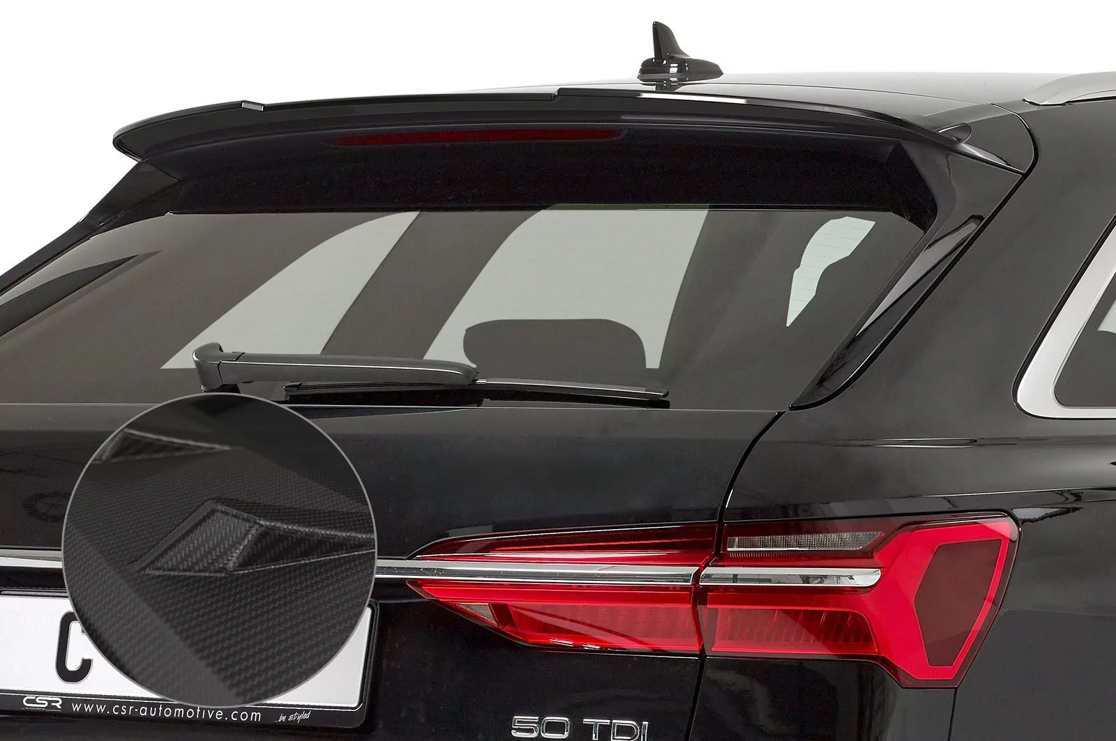 Heckflügel mit ABE für Audi A6 C8 Avant HF664-M Carbon Look (matt)