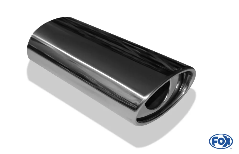 Anschweißendrohr Typ 33  140x90 mm / Länge: 300 mm - oval / eingerollt / 14° abgeschrägt / mit Absorber