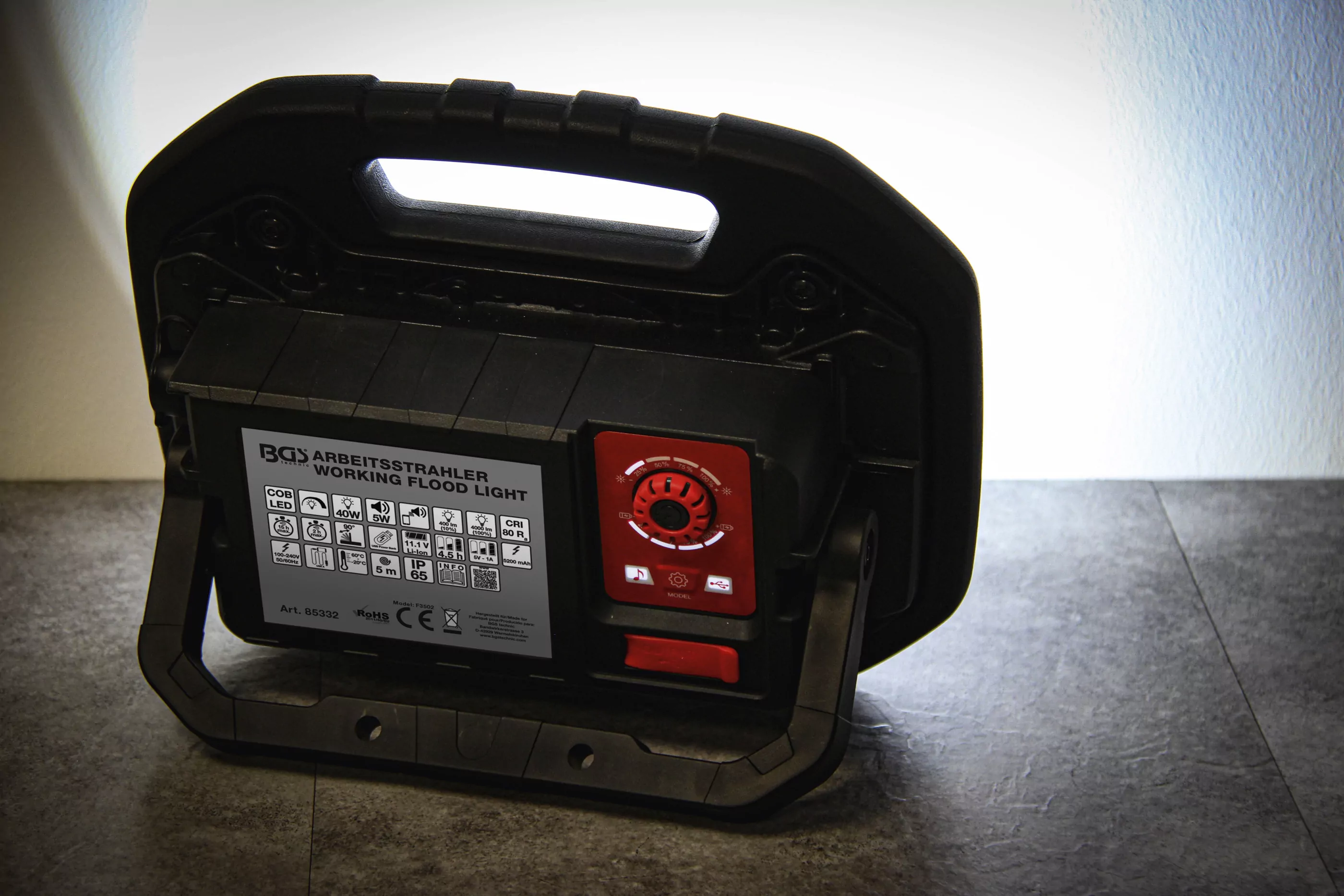 COB-LED-Arbeits-Strahler | 40 W | mit integrierten Lautsprechern