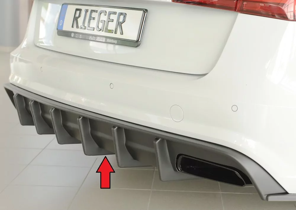 Rieger Heckeinsatz (für Fzg. ohne AHK) matt schwarz für Audi A6 (4G/C7) Lim. 09.14- (ab Facelift)