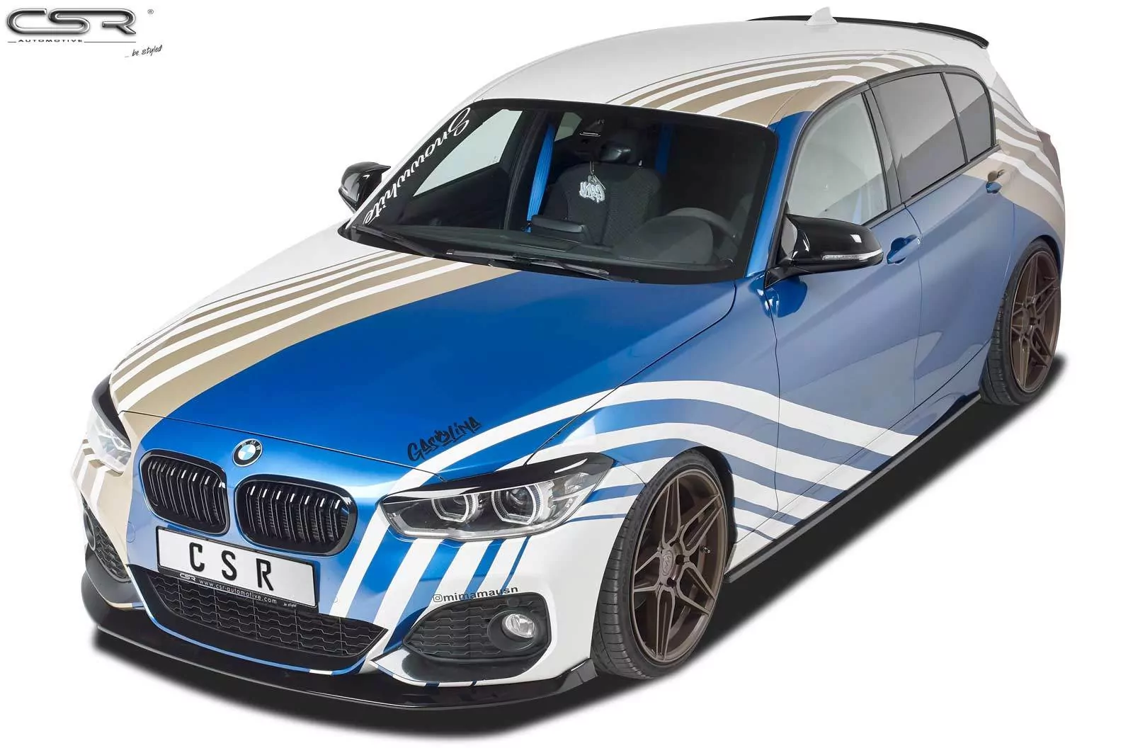 Cup-Spoilerlippe mit ABE für BMW 1er F20/F21 M-Paket CSL356-M Carbon Look (matt)