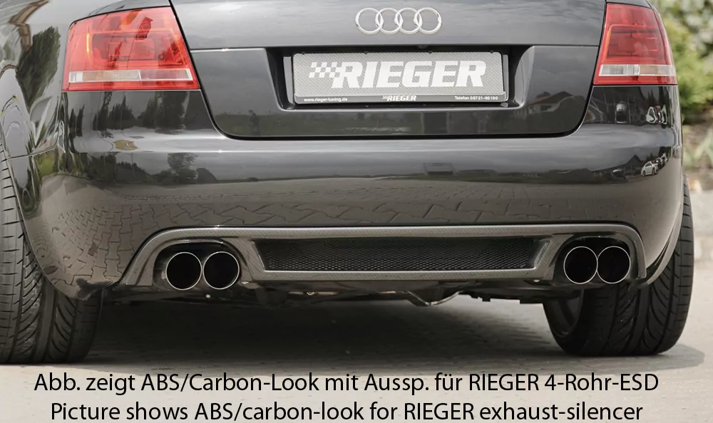 Rieger Heckeinsatz   matt schwarz für Audi A4 (8H) Cabrio 04.02-12.05 (bis Facelift)