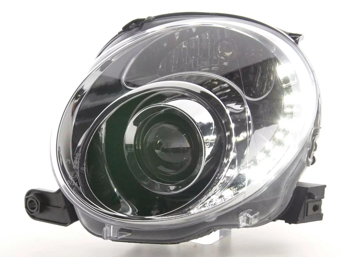 Scheinwerfer Set Daylight LED TFL-Optik Fiat 500 Bj. 07- chrom