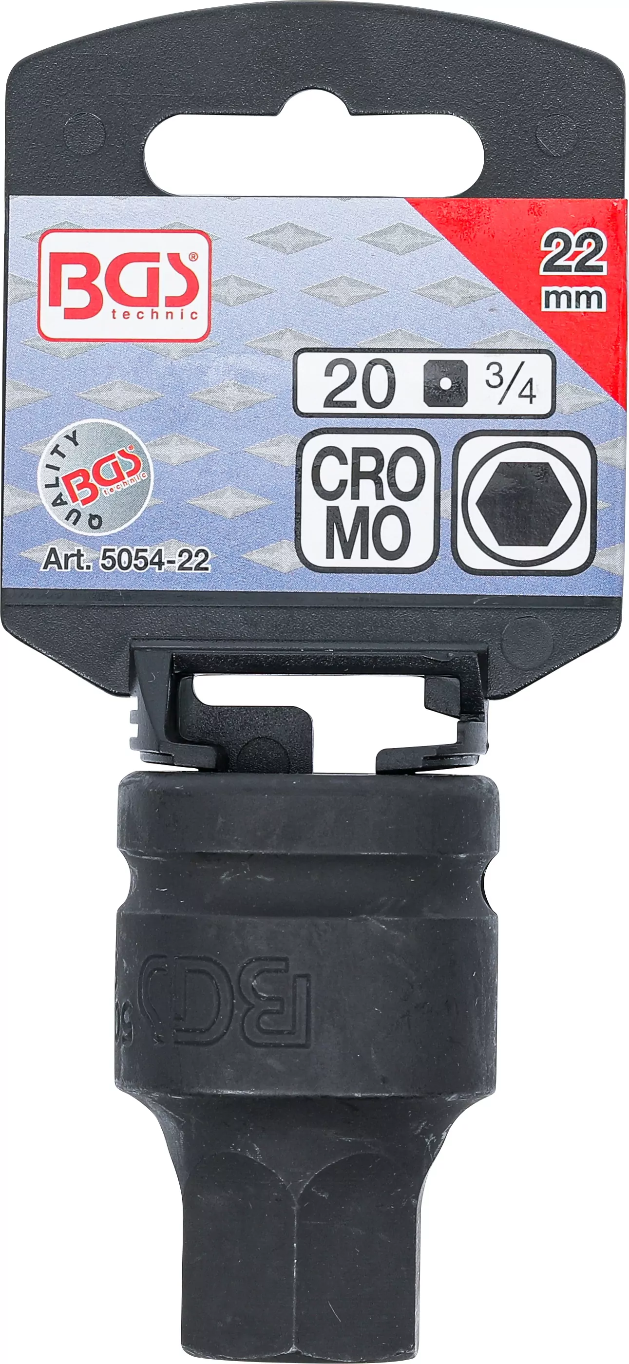 Kraft-Bit-Einsatz | Länge 55 mm | Antrieb Innenvierkant 20 mm (3/4") | Innensechskant 22 mm