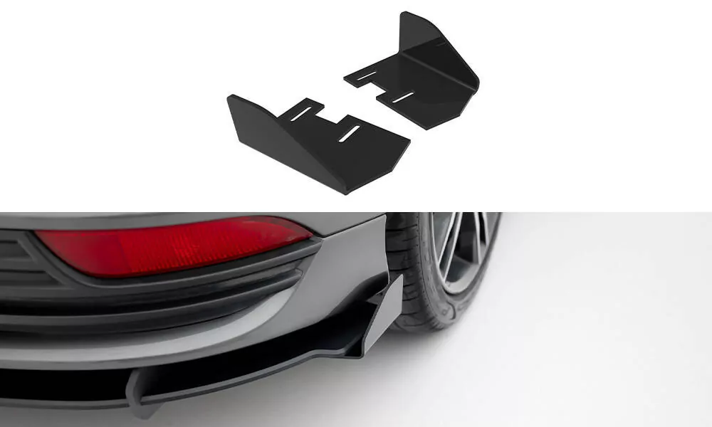 Hintere Seiten Flaps Für Ford Focus ST Mk3 Facelift Schwarz Hochglanz