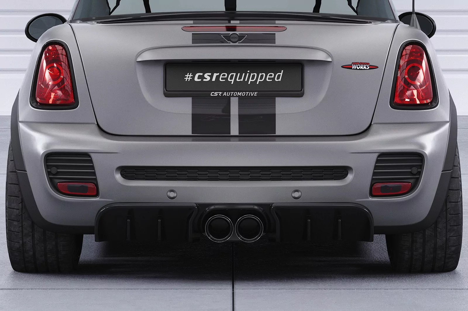 Heckansatz für Mini R58 / R59 JCW HA417 Schwarz Strukturiert