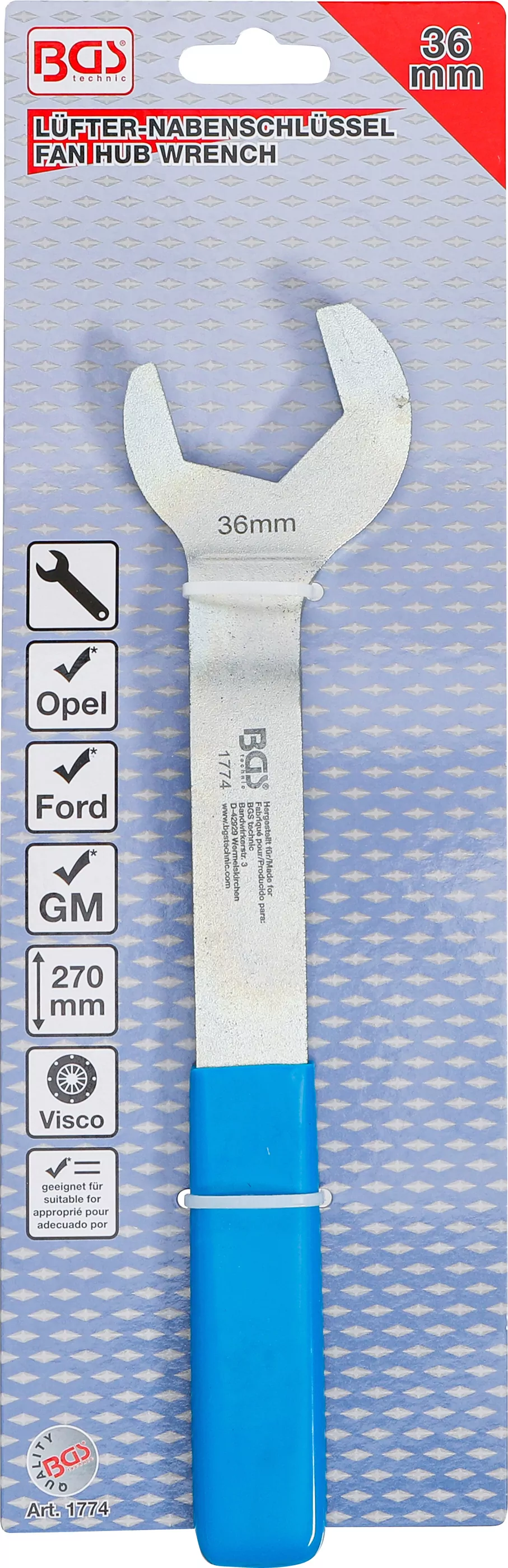 Lüfter-Nabenschlüssel | für Ford, Opel, GM | 36 mm