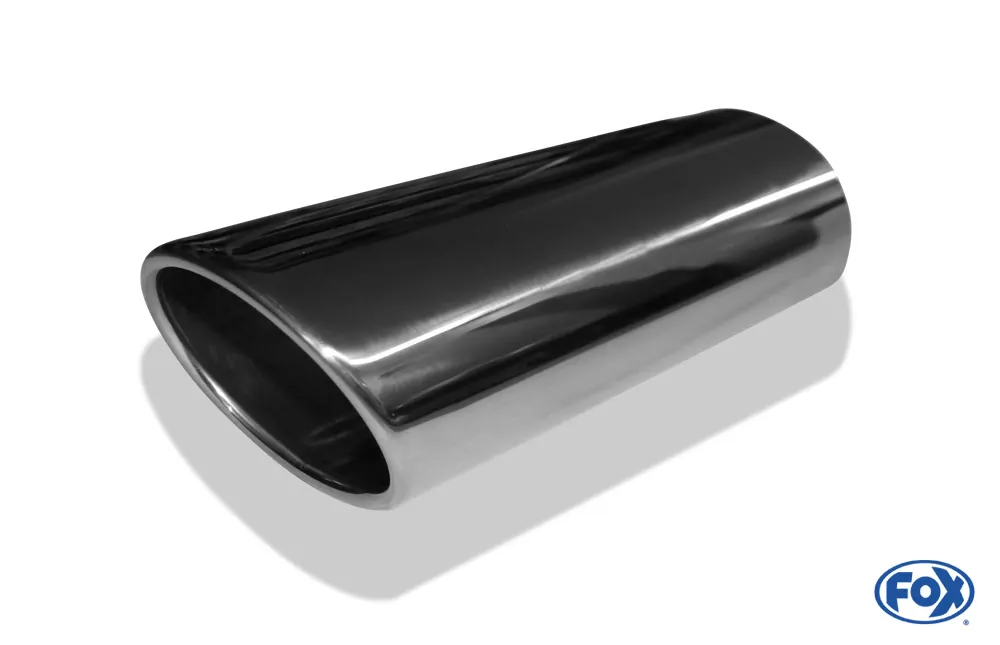 Anschweißendrohr Typ 32  140x90 mm / Länge: 300 mm - oval / eingerollt / 14° abgeschrägt / ohne Absorber