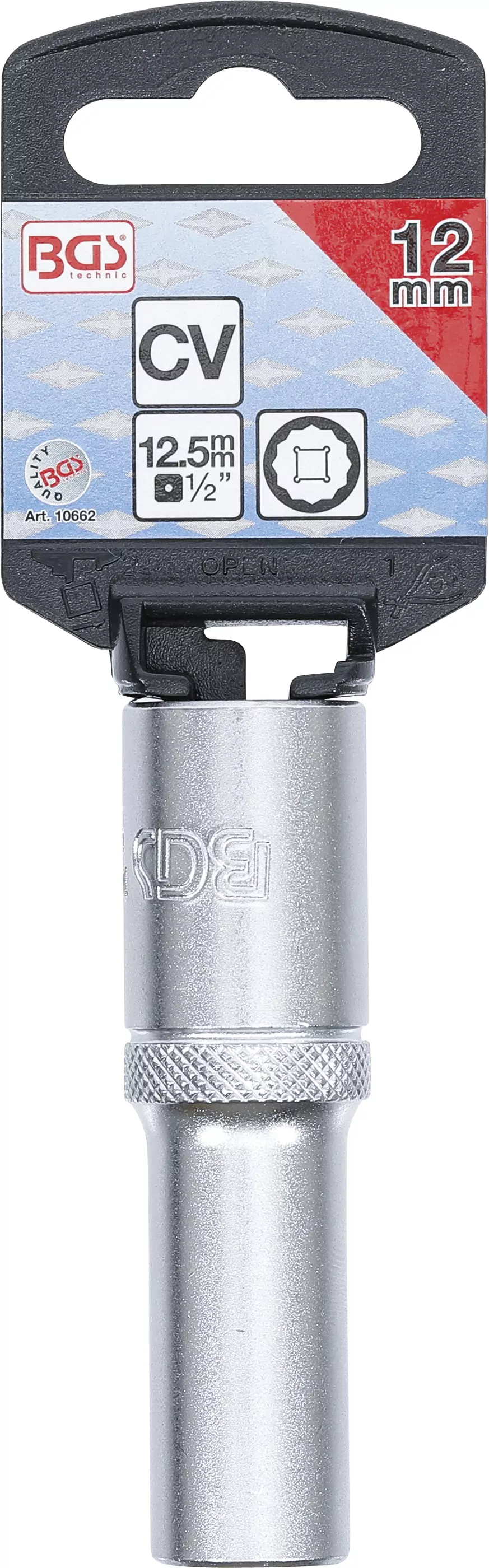 Steckschlüssel-Einsatz Zwölfkant, tief | Antrieb Innenvierkant 12,5 mm (1/2") | SW 12 mm