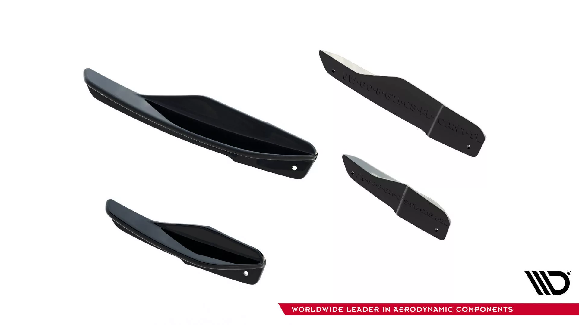 Stoßstangenflügel Vorne (Canards) Volkswagen Golf GTI Clubsport Mk8 Facelift