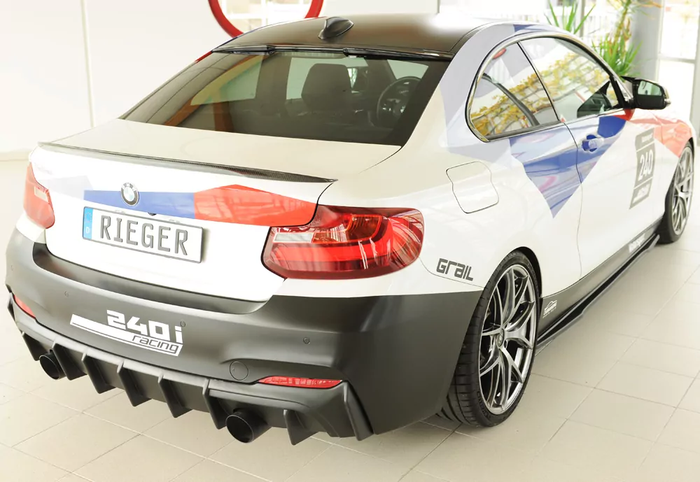 Rieger Heckeinsatz matt schwarz für BMW 2er F23  (1C) Cabrio 07.17- (ab Facelift) LCI