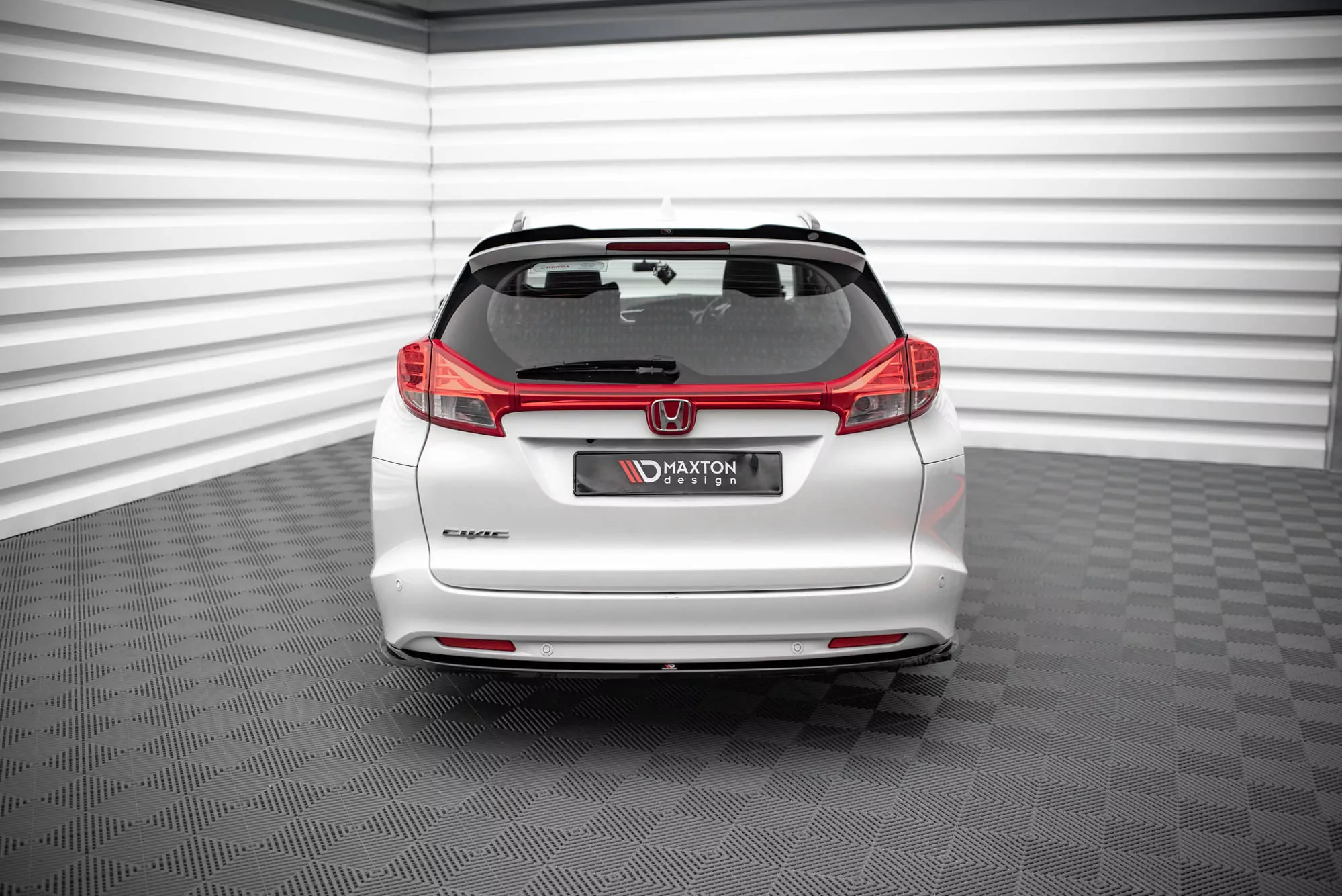 Mittlerer Diffusor Heck Ansatz Für Honda Civic Tourer Mk9 Schwarz Hochglanz