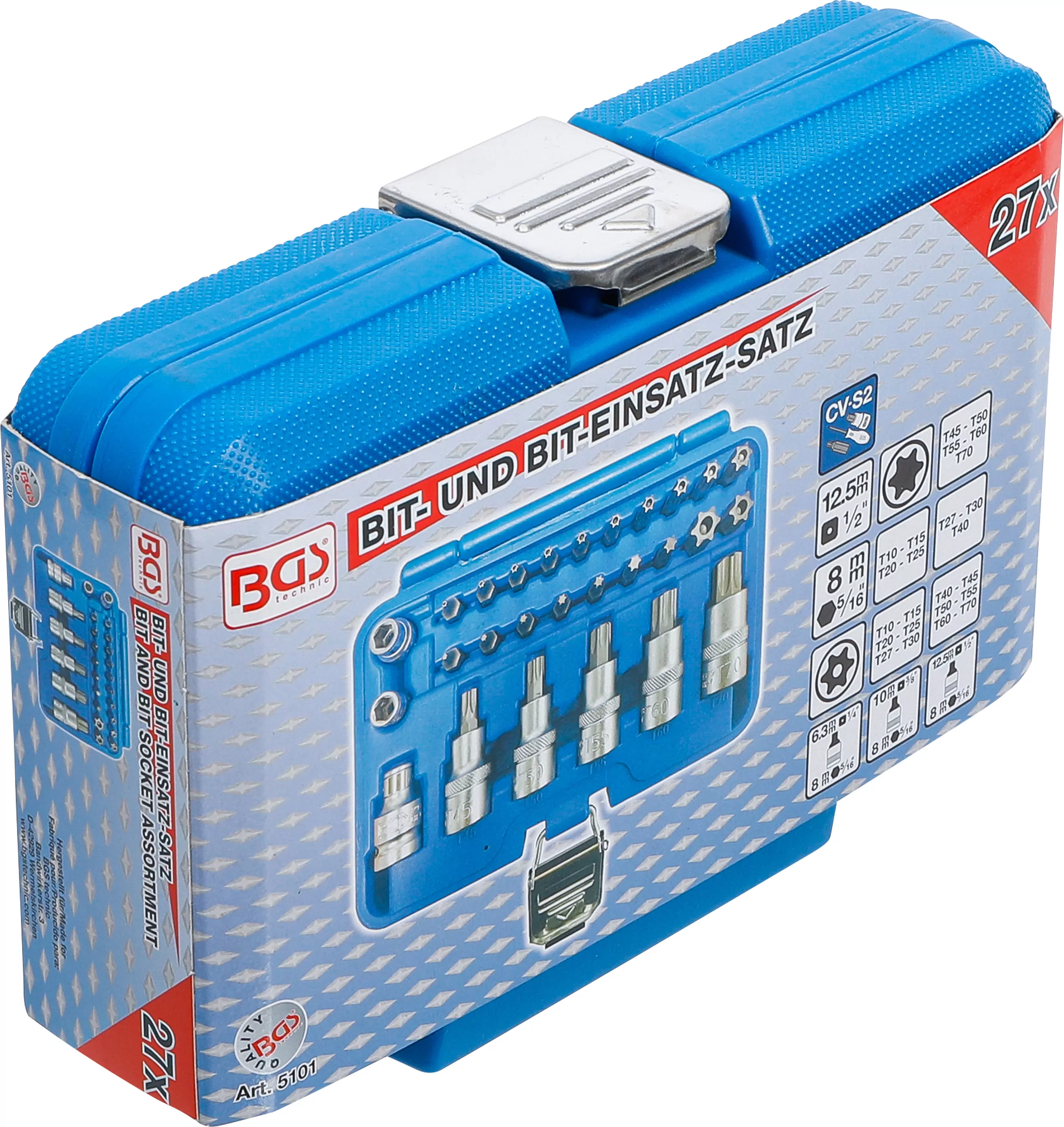 Bit- und Bit-Einsatz-Satz | 12,5 mm (1/2") | T-Profil (für Torx) | 27-tlg.