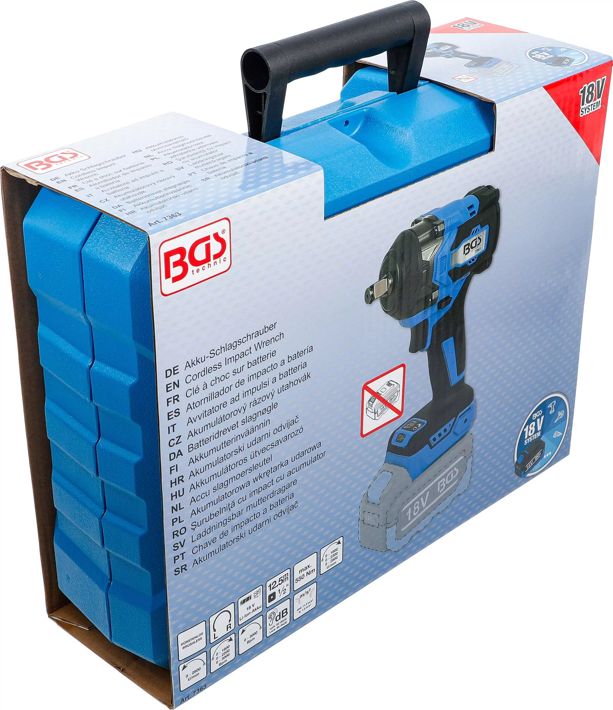 Akku-Schlagschrauber | bürstenlos | 12,5 mm (1/2") | 550 Nm | 18 V | ohne Akku