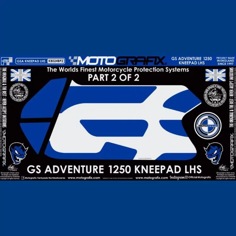 Motografix Tankschutz Knie Pads BMW R1250 GS Adventure 2018- KB024BP