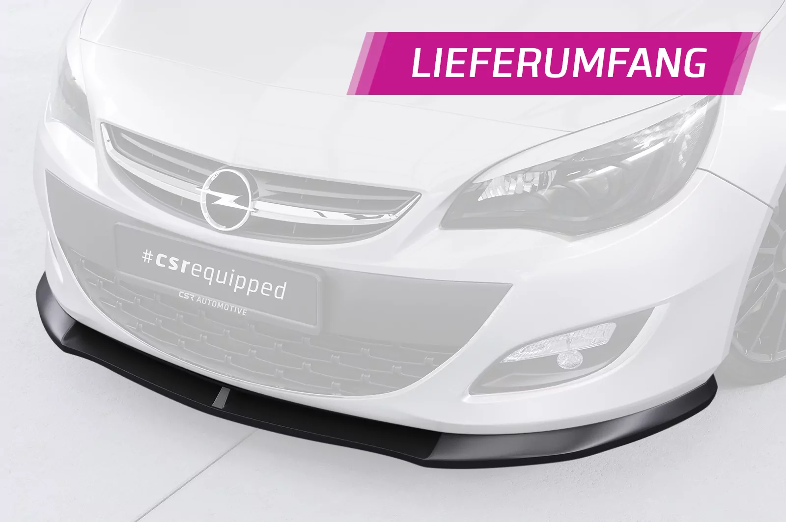 Cup-Spoilerlippe mit ABE für Opel Astra J CSL311 Strukturiert (schwarz matt)