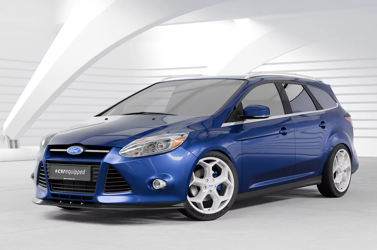 Cup-Spoilerlippe mit ABE für Ford Focus MK3 Basis CSL477 Strukturiert (schwarz matt)