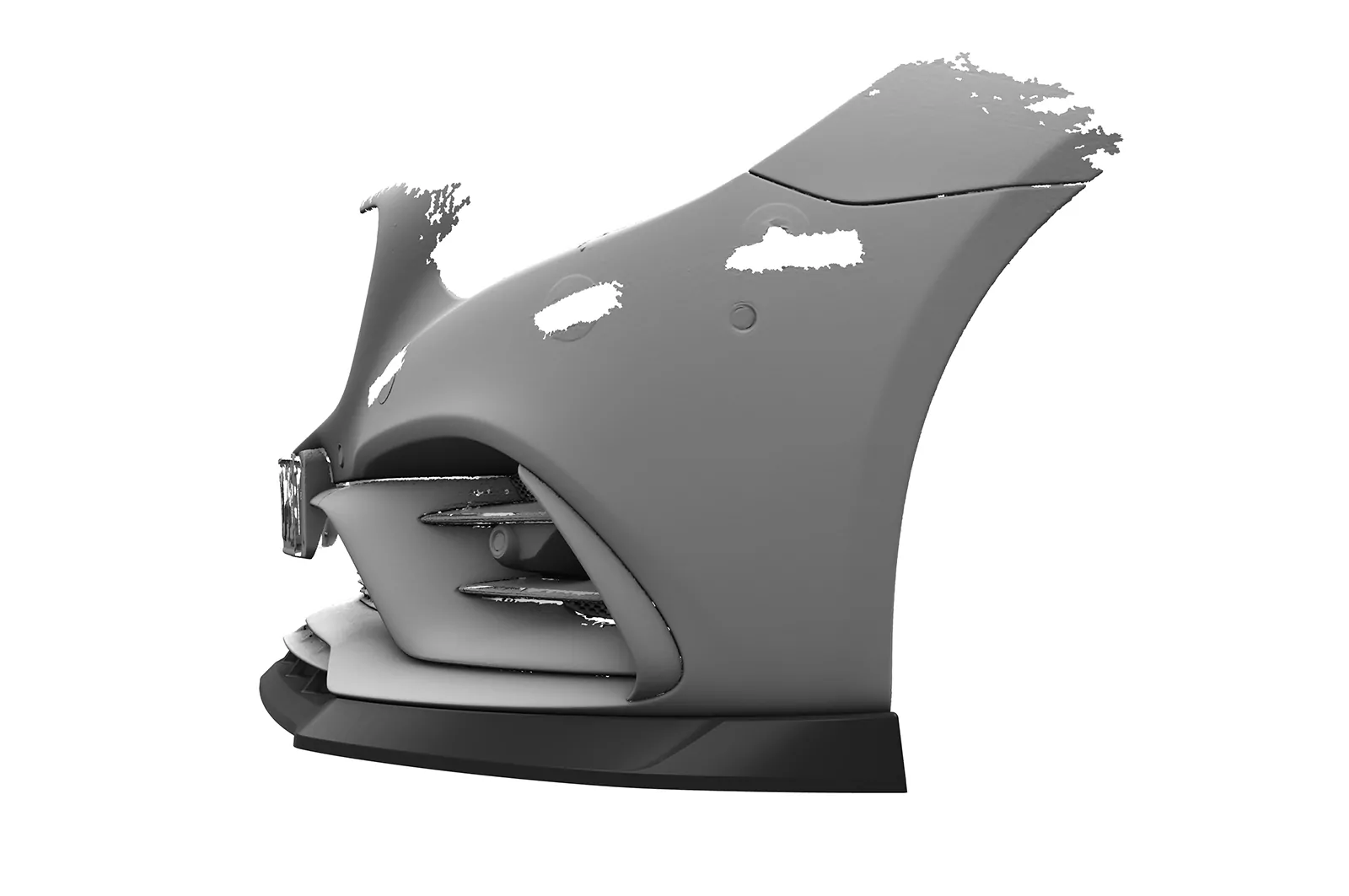 Cup-Spoilerlippe mit ABE für Mercedes-Benz SLC R172 43 AMG CSL833 Schwarz Strukturiert