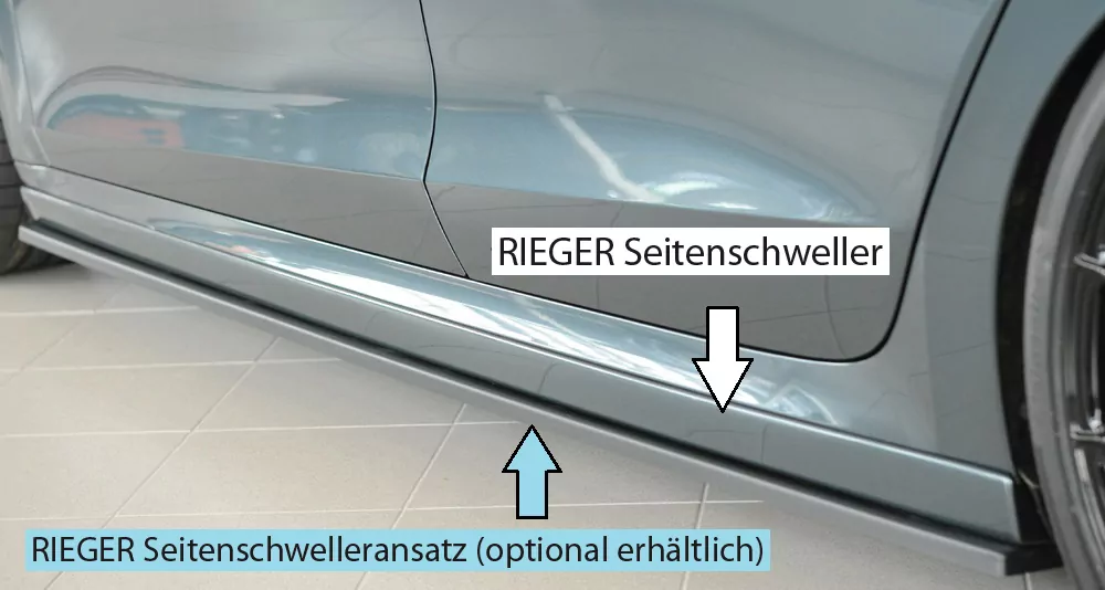Rieger Seitenschweller links  (XS) matt schwarz für Skoda Octavia RS (NX) Lim. 08.24- (ab Facelift/PV)