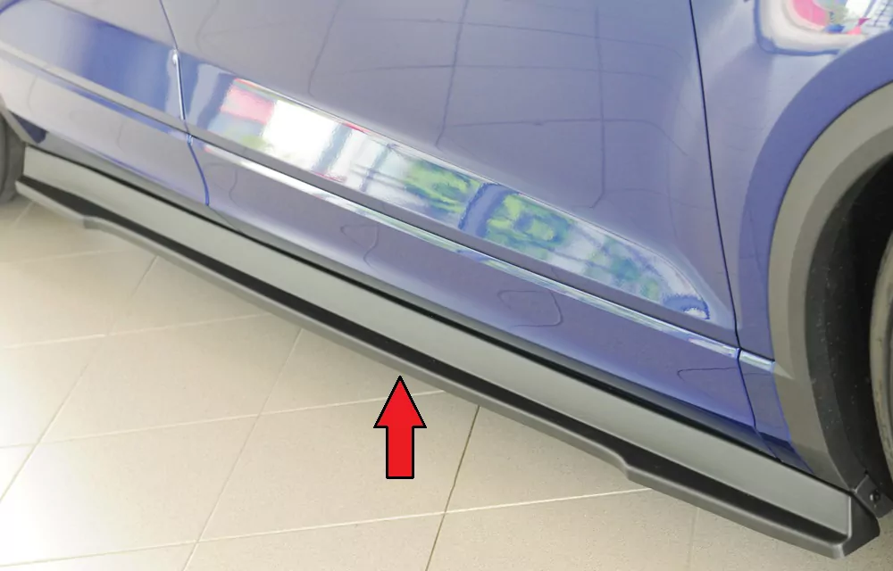 Rieger Seitenschweller rechts ansatz matt schwarz für VW T-Roc R (A1) 5-tür. 01.22- (ab Facelift)