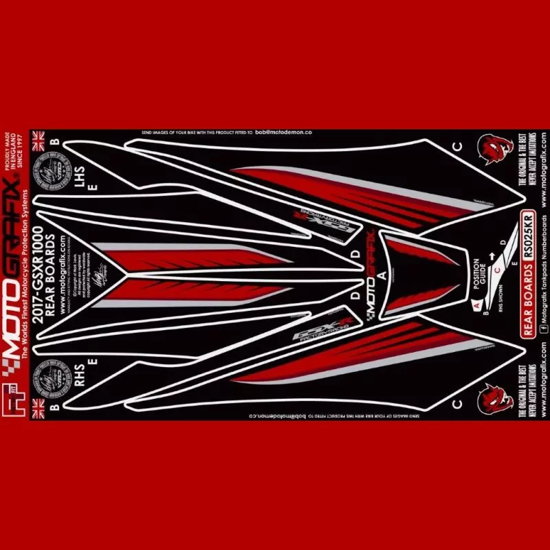 Motografix Steinschlagschutz hinten Suzuki GSX-R 1000/R 2017- RS025KR