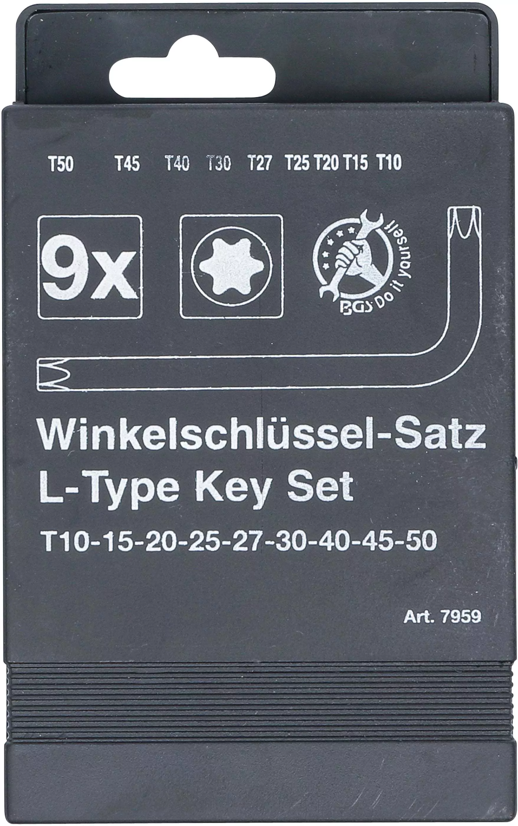Winkelschlüssel-Satz | T-Profil (für Torx) T10 - T50 | 9-tlg.