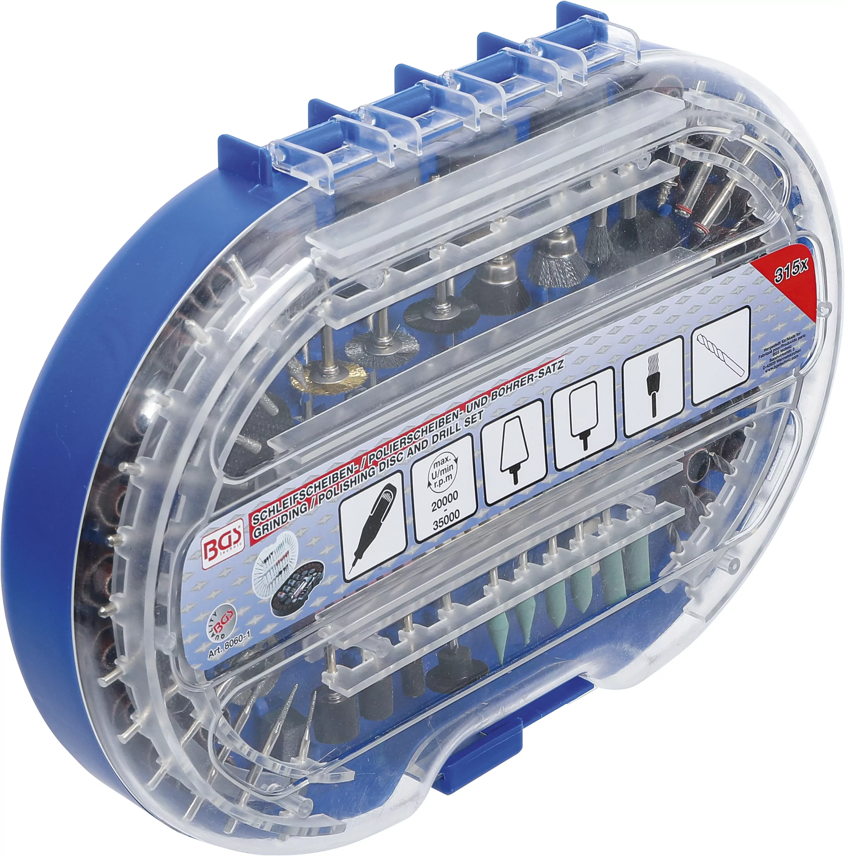 Schleifscheiben- / Polierscheiben- und Bohrer-Satz für Hochgeschwindigkeits-Drehwerkzeuge | 315-tlg.