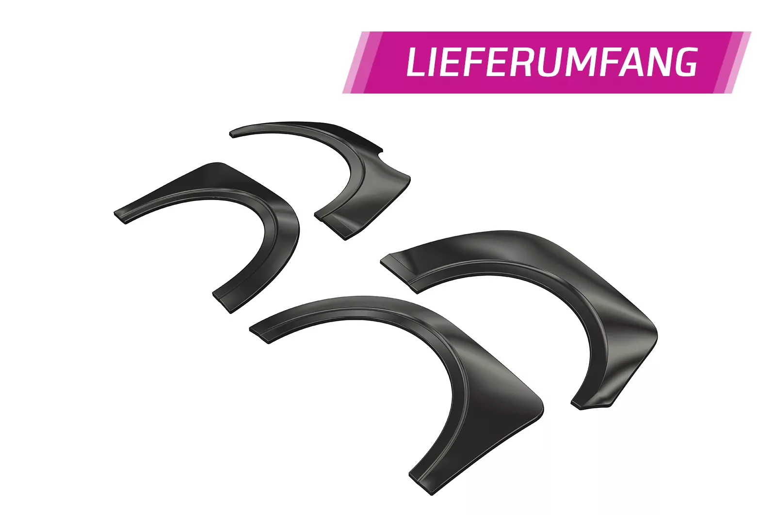 Kotflügelverbreiterung für Mini F56 / F57 VB036 Schwarz Strukturiert