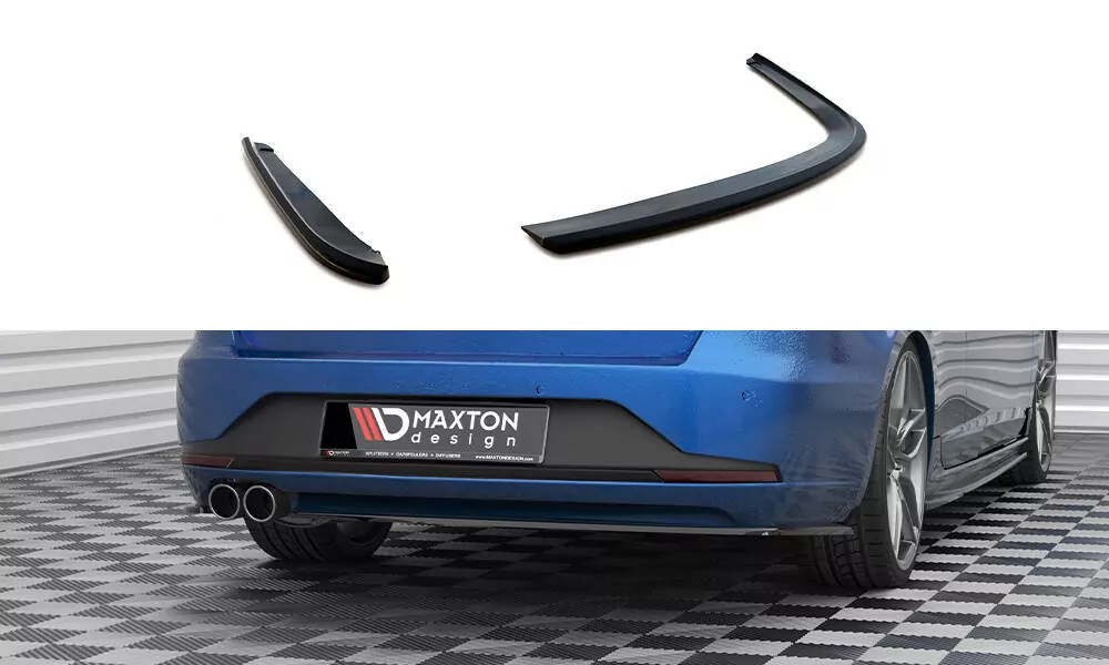 Heck Ansatz Flaps Diffusor V.3 Für Seat Leon FR Sportstourer Mk3 Schwarz Hochglanz