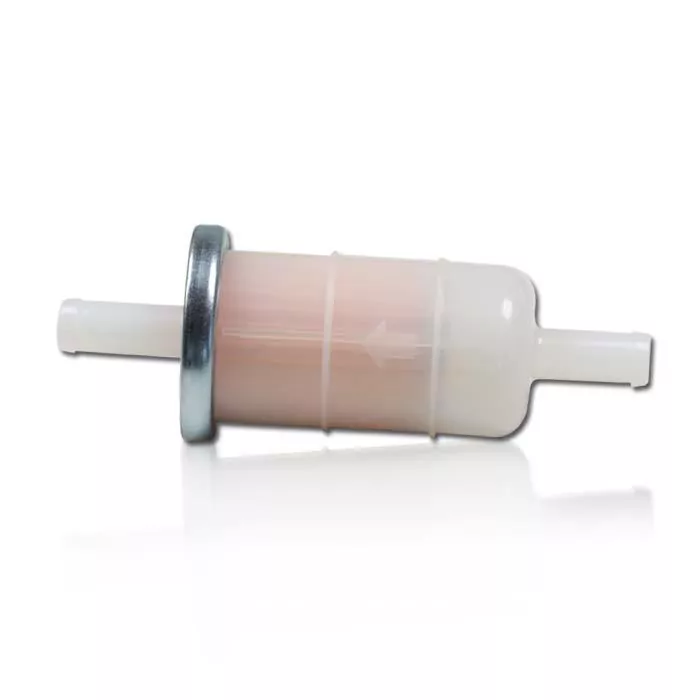 Benzinfilter 5/16" 8mm, Ø= 36,7mm, rund, weiß, Gesamtlänge: 95mm