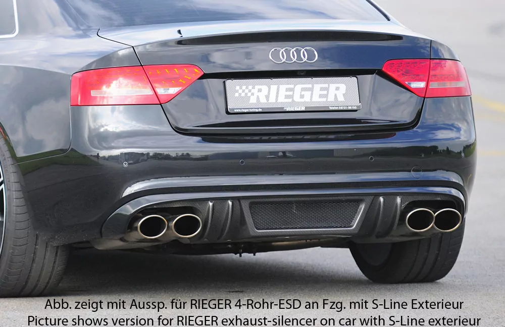 Rieger Heckeinsatz für Audi A5 (B8/B81) - Coupé 06.07-07.11 (bis Facelift) carbon optik
